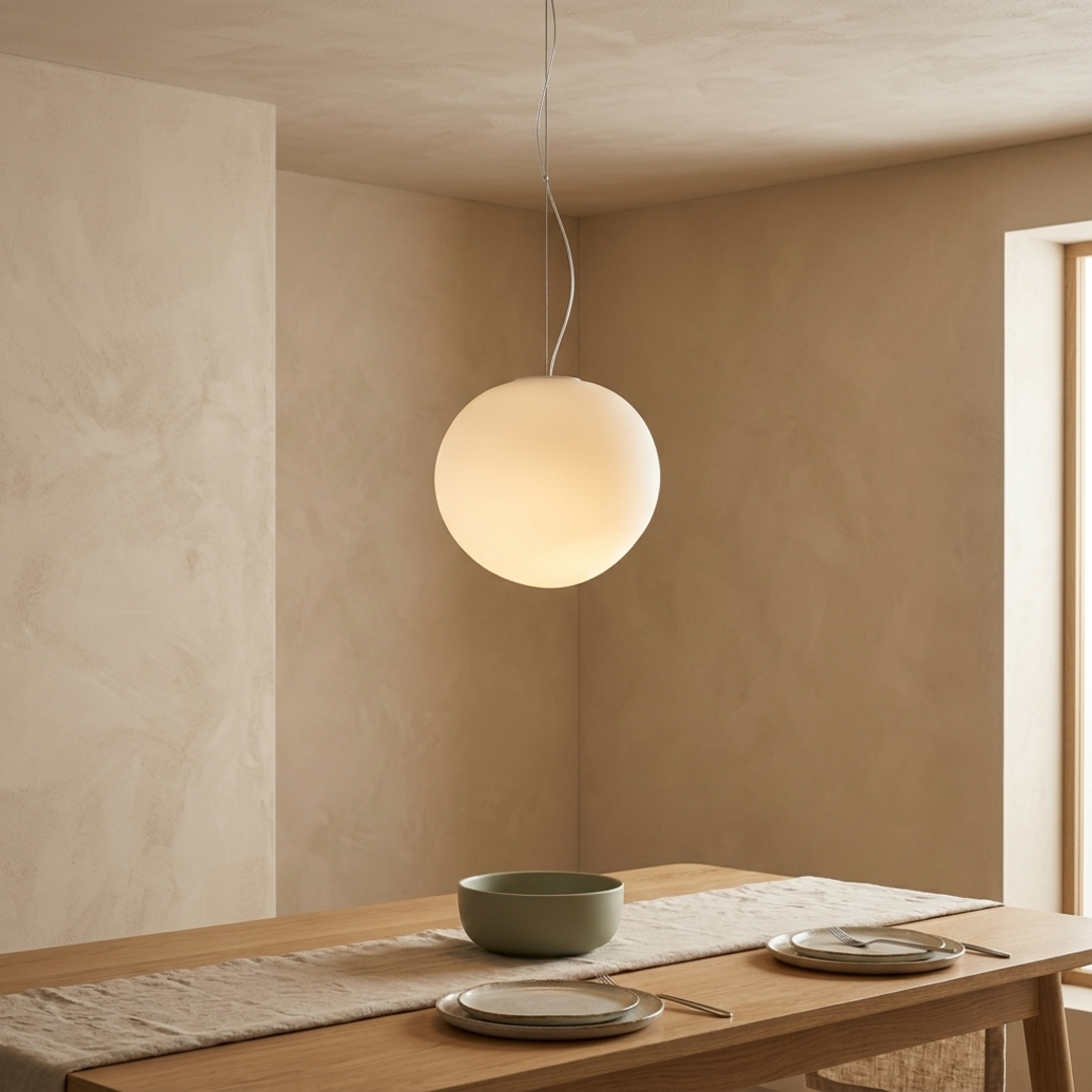 Glowform Pendant Light, Satin Hand-Blown Glass — Pendant Lamp over Dining Table, square 6