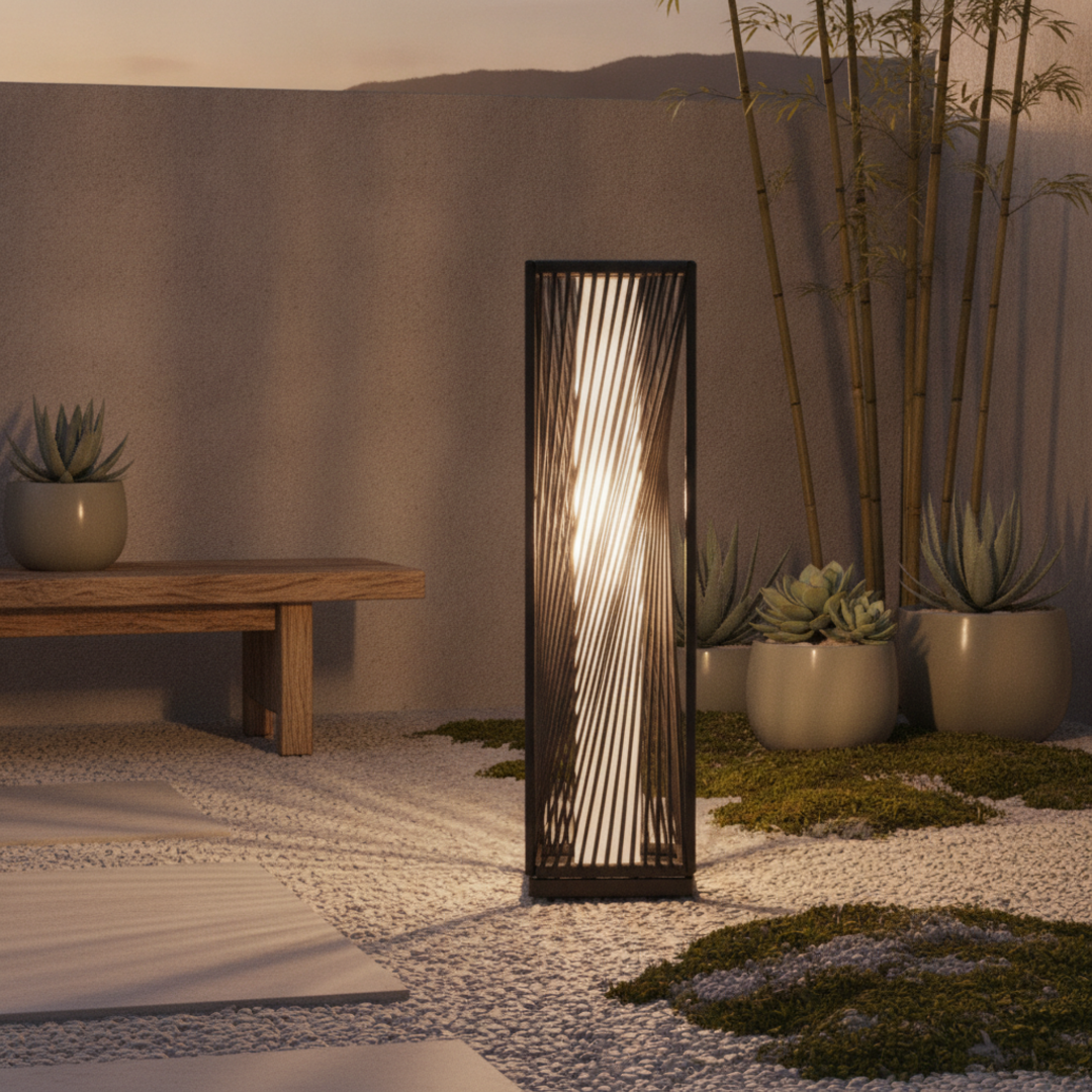 Keldvik — TerraGlow Outdoor Lamp, Weather-Resistant Resin Wicker and Iron — Modern Garden with Solar Lights, square 1