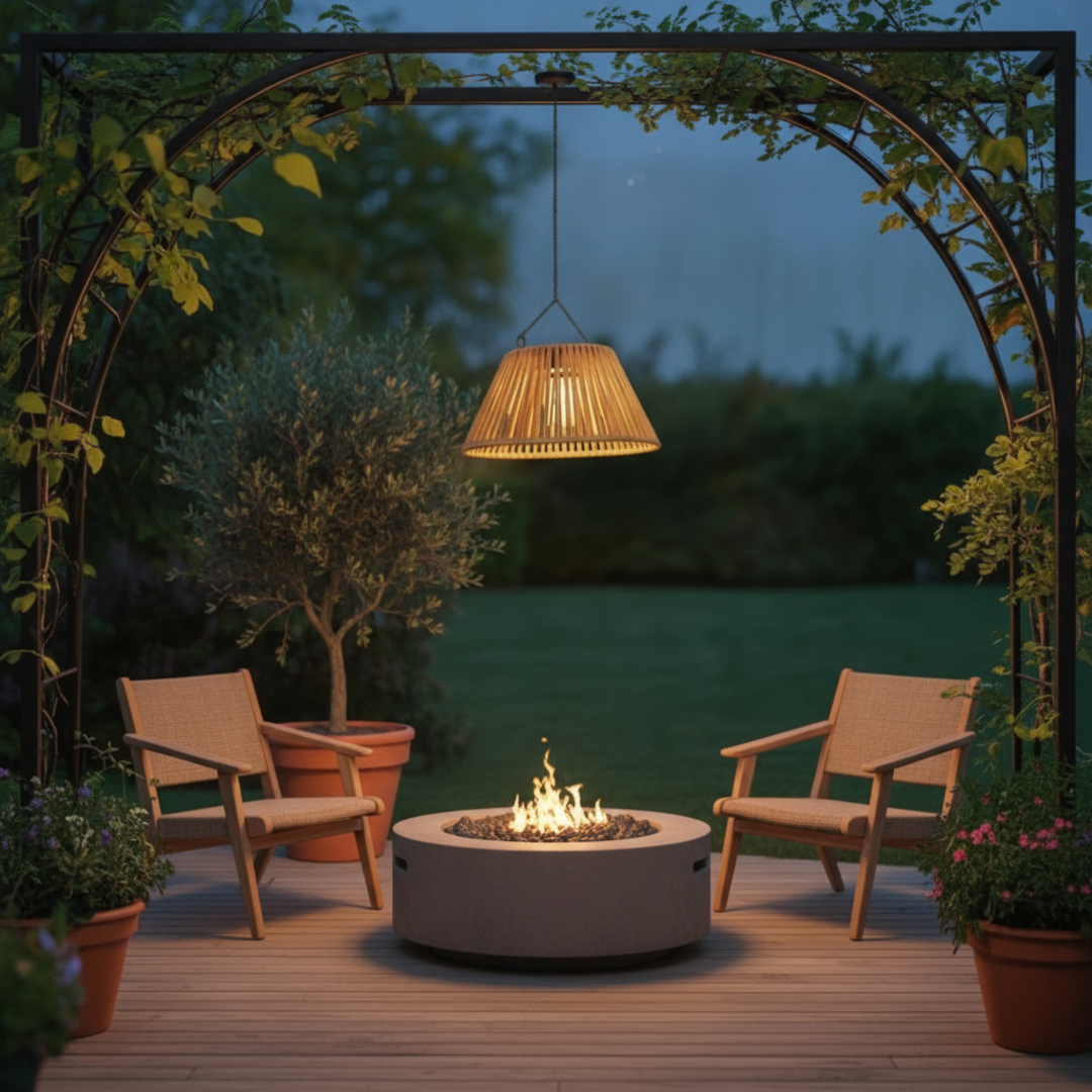 Keldvik — TwilightLantern Outdoor Lamp, Faux Rattan with Iron Frame — Outdoor Patio, square 4