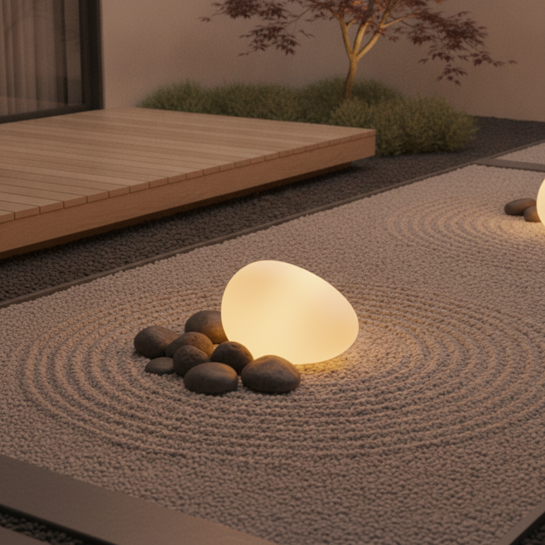 Keldvik — PebbleGlow Outdoor Light, Sandblasted Glass and ABS — Modern Garden with Solar Lights, square 2