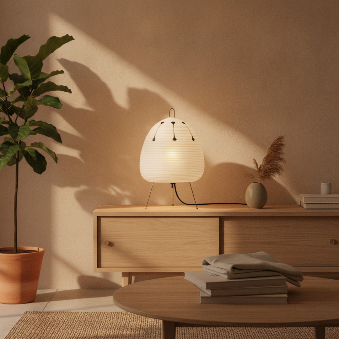 Keldvik — Serenitea Table Lamp, Handcrafted Rice Paper Shade — Nordic Japandi Living Room, square 2