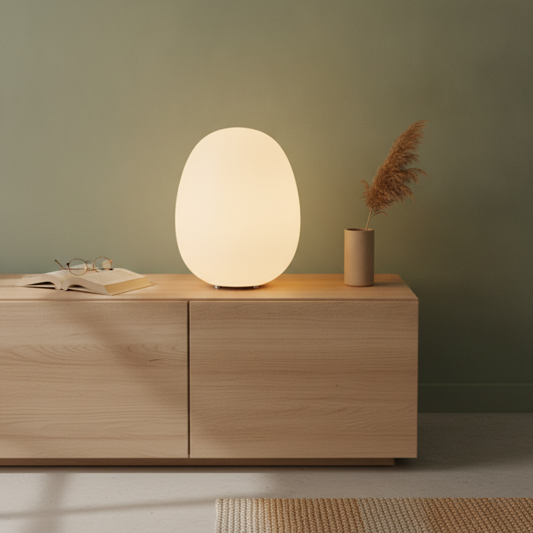 Keldvik — Pebblecrest Table Lamp, Warm White Acrylic — Concrete Surface, square 3