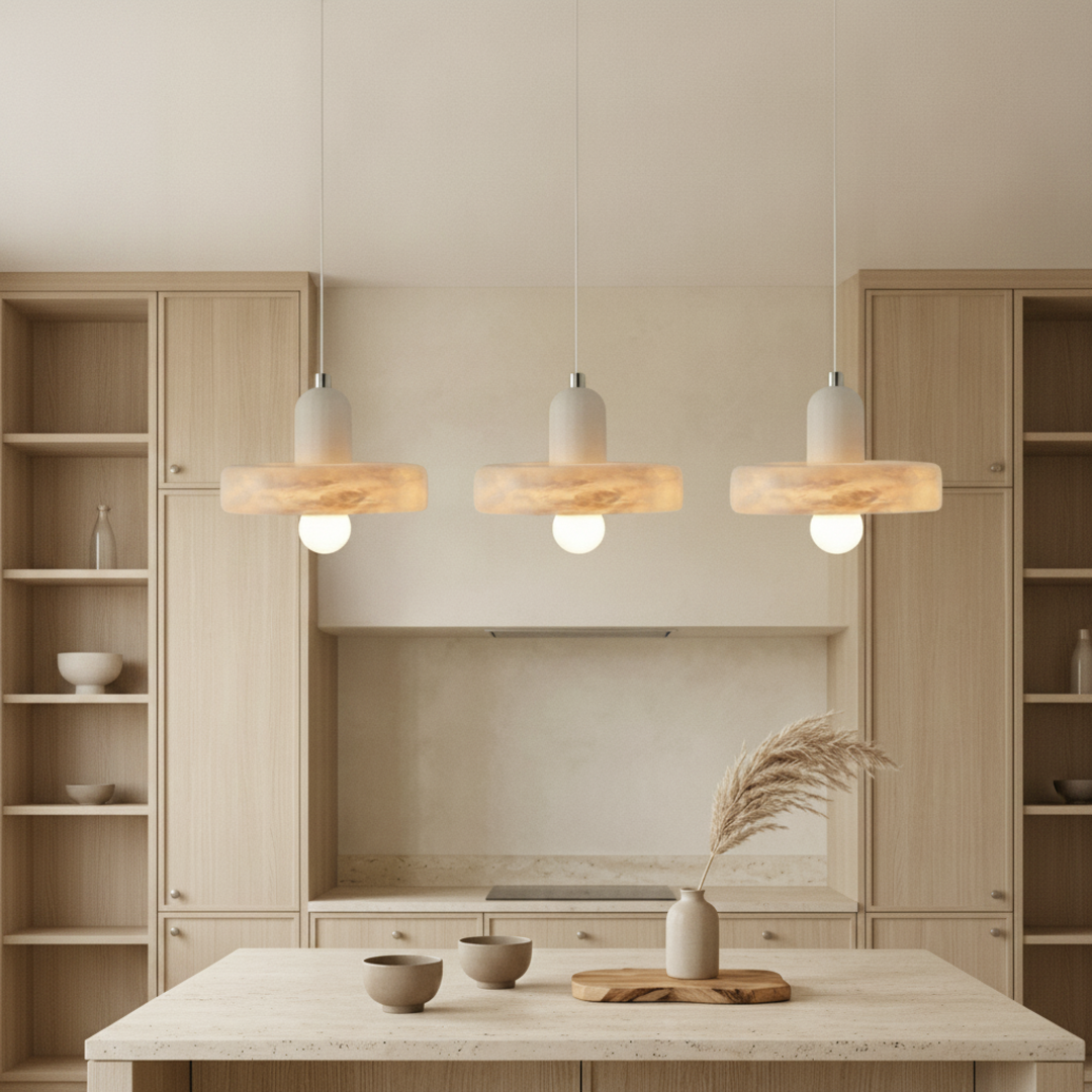 Keldvik — Veinlight Pendant Light, Handcrafted Natural Marble — Nordic Japandi Living Room, square 2