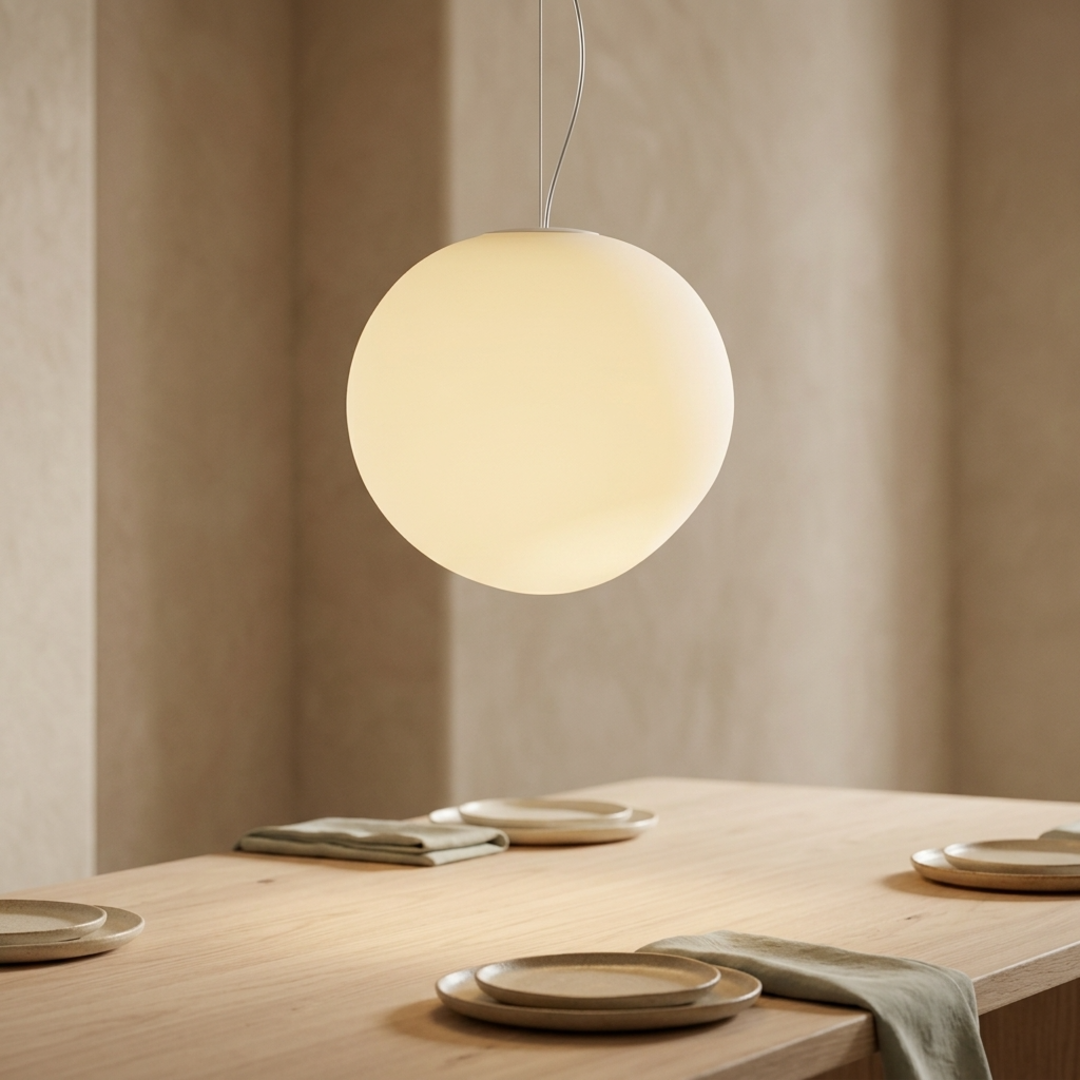 Glowform Pendant Light, Satin Hand-Blown Glass — Pendant Lamp over Dining Table, square 5