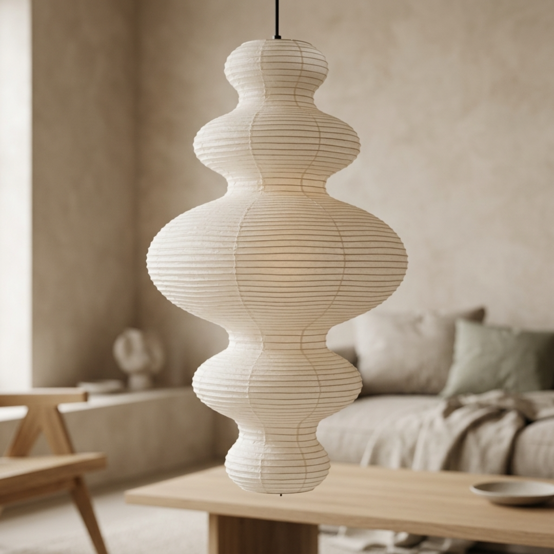 Keldvik — Yuki Pendant Light, Handcrafted Rice Paper Shade — Nordic Japandi Living Room, square 2