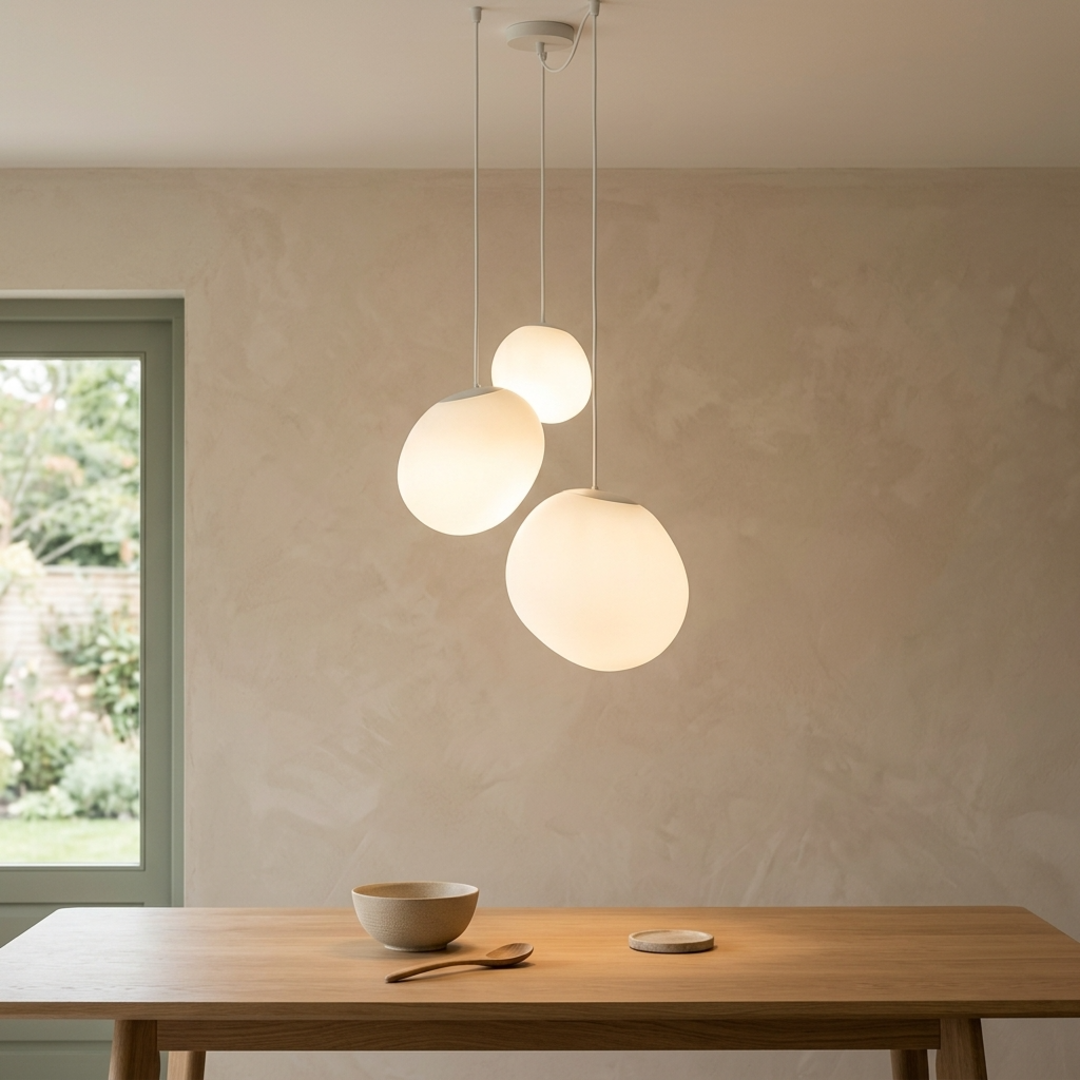 Glowform Pendant Light, Satin Hand-Blown Glass — Pendant Lamp over Dining Table, square 7