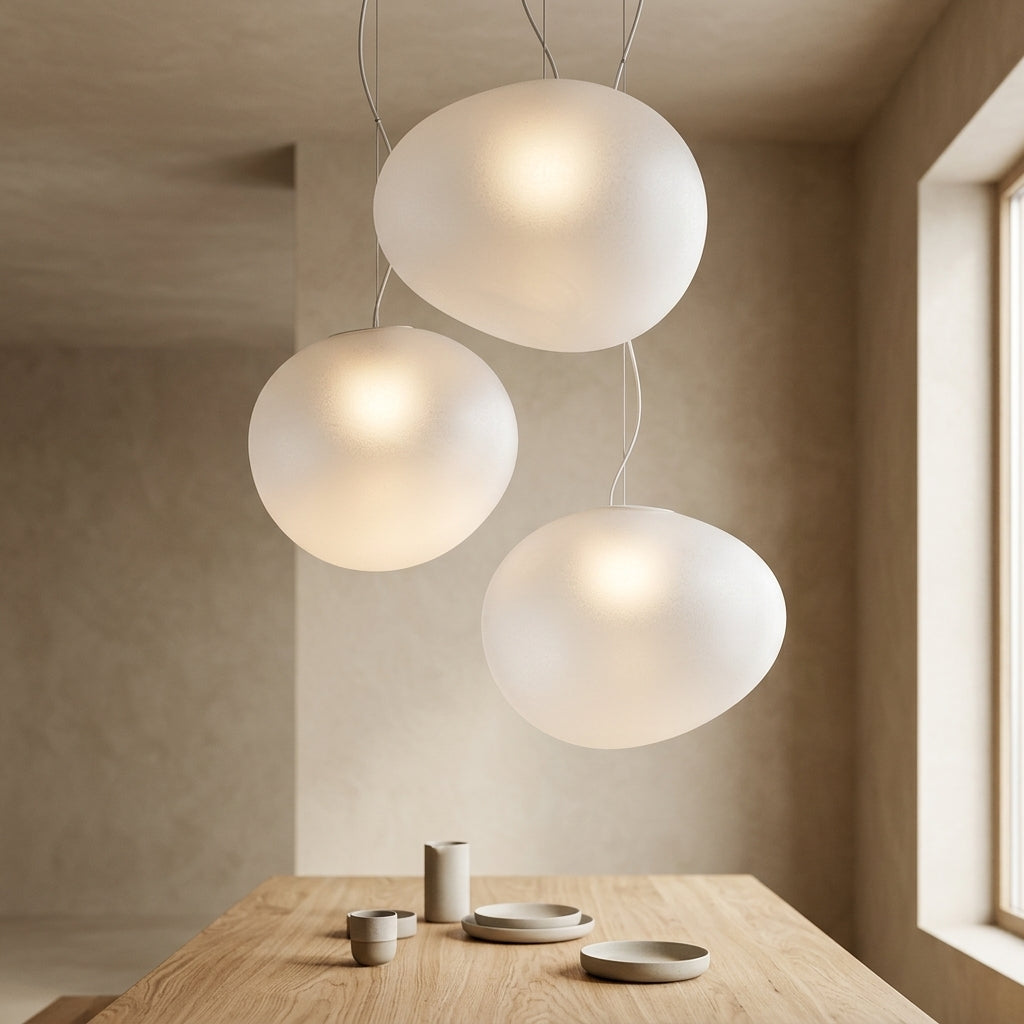 Glowform Pendant Light, Satin Hand-Blown Glass — Pendant Lamp over Dining Table, square 4