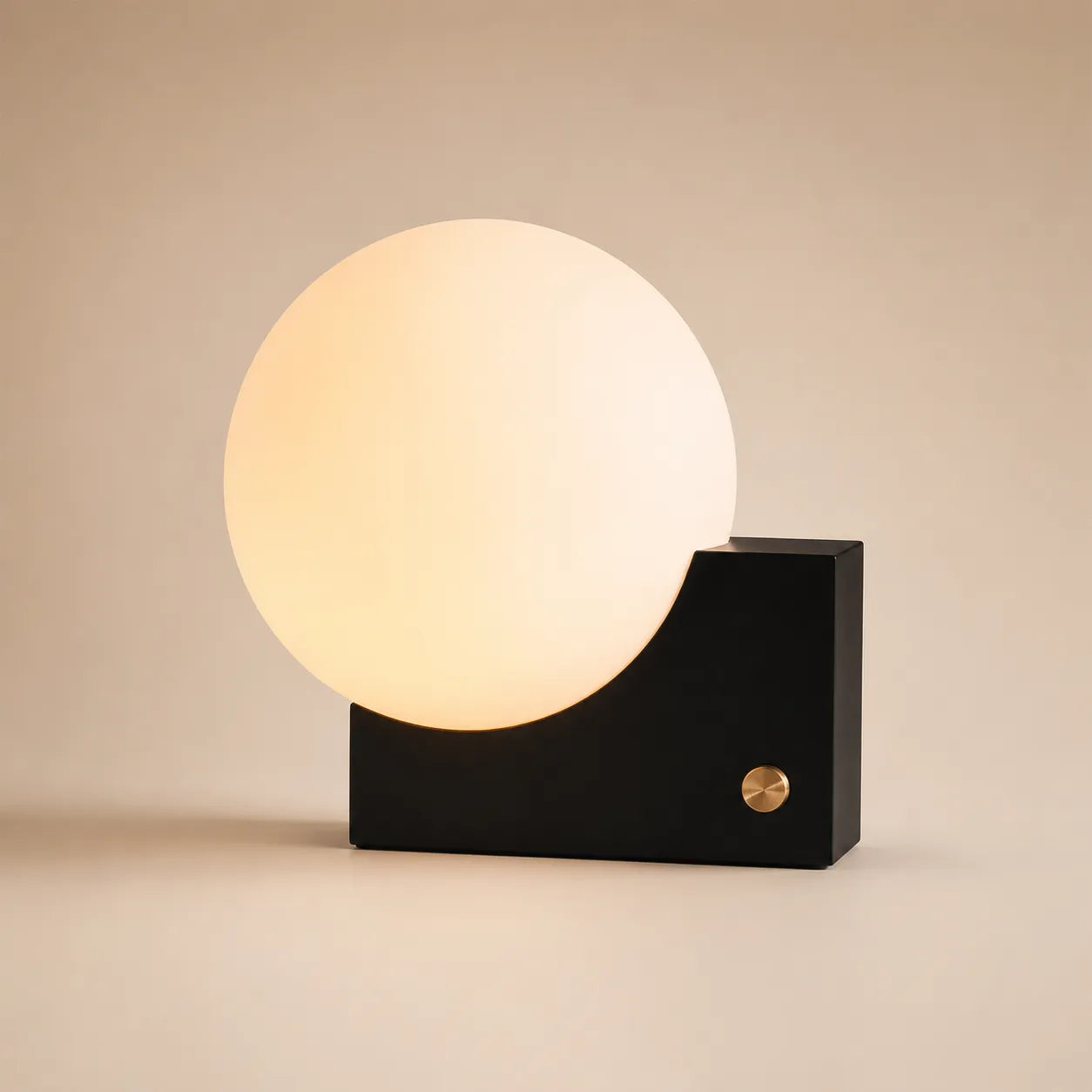 Frostveil Desk Lamp, Frosted Glass and Polished Stainless Steel