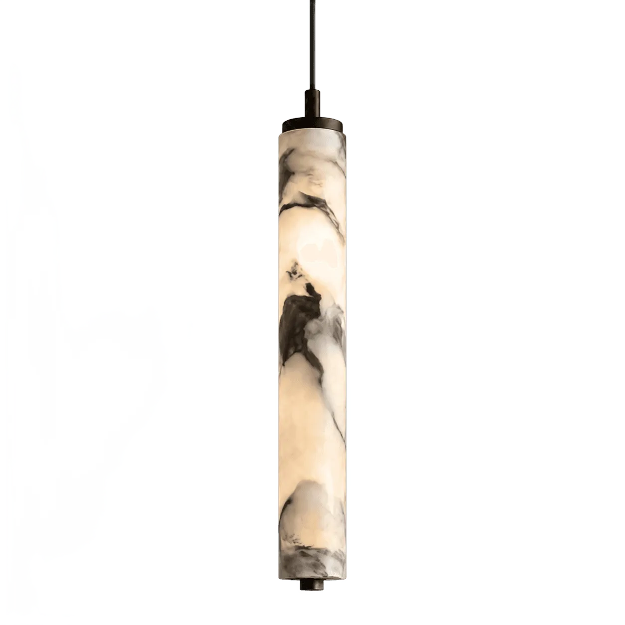 Flint Pendant Light, Hand-Carved Natural Stone