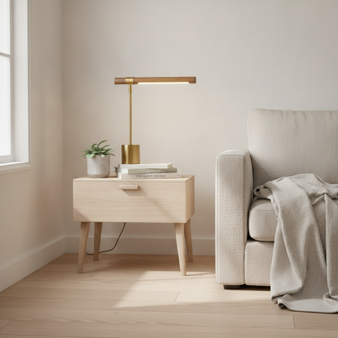 Keldvik — Forgecrest Table Lamp, Wrought Iron and Metal Shade — Scandinavian Minimal Interior, square 2
