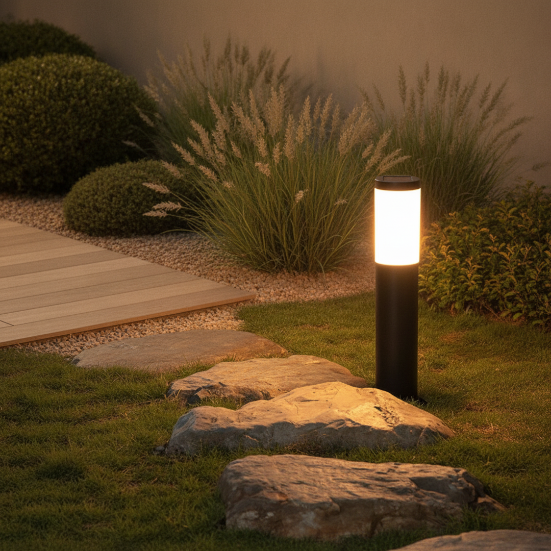 Keldvik — Solen Outdoor Lamp, Stainless Steel Solar Light — Modern Garden with Solar Lights, square 1