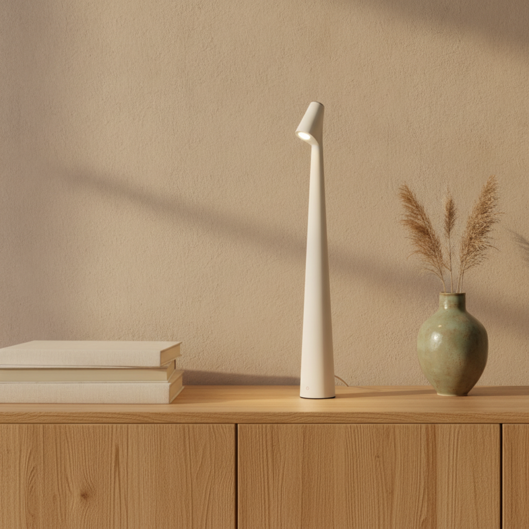 Keldvik — Duskspire Table Lamp, Matte Aluminium with Polycarbonate Diffuser — Luxury Interior, square 1