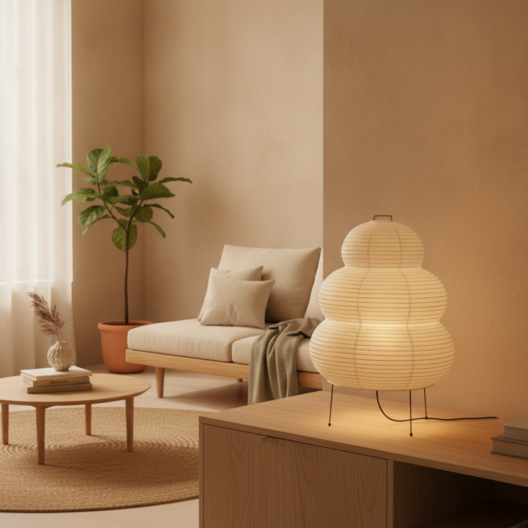Keldvik — Shiro Table Lamp, Handmade Mulberry Paper Shade — Nordic Japandi Living Room, square 1