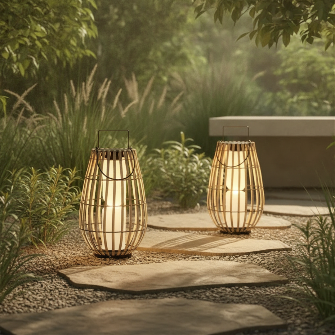 Keldvik — Sundew Outdoor Lamp, Handwoven Rattan — Outdoor Garden, square 1