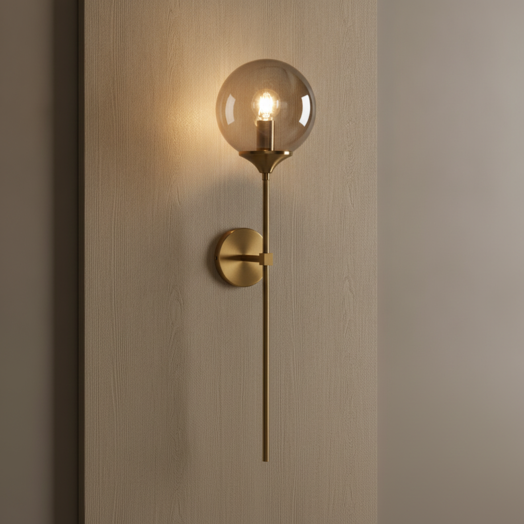Keldvik — Globeveil Wall Lamp, Clear Glass with Iron Frame — Premium Catalog Look, square 2