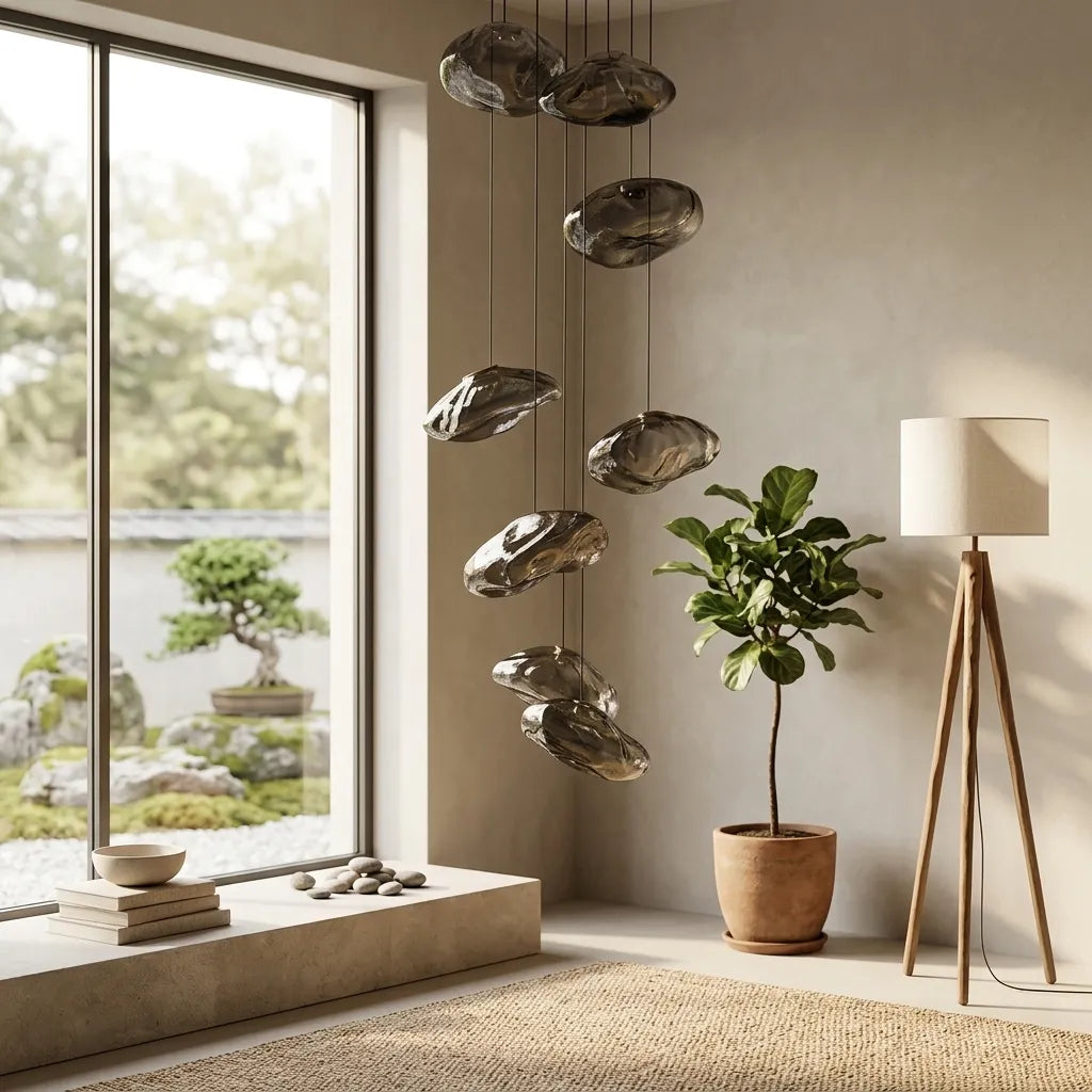Driftlight Pendant Light, Handcrafted Glass Shade