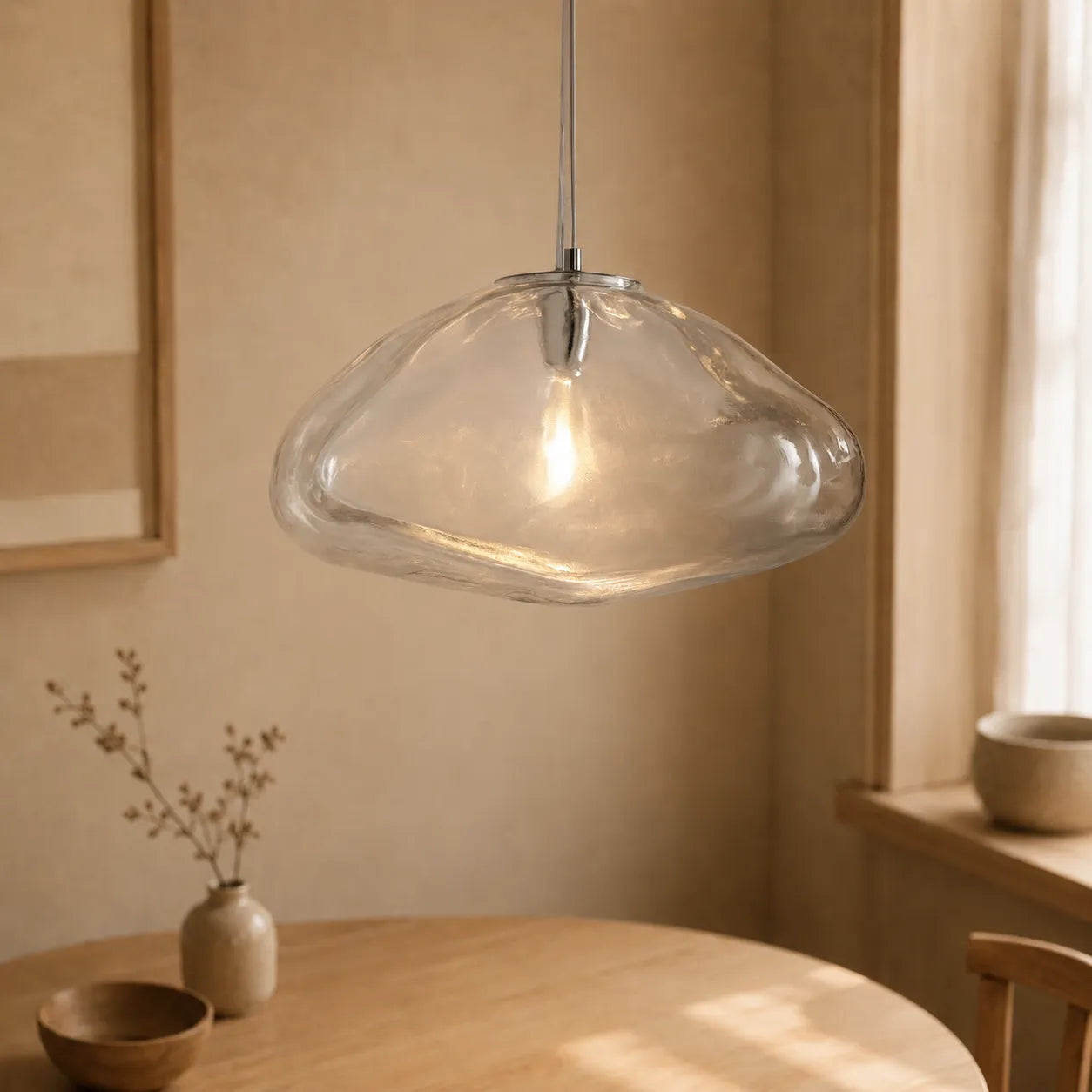 Driftlight Pendant Light, Handcrafted Glass Shade