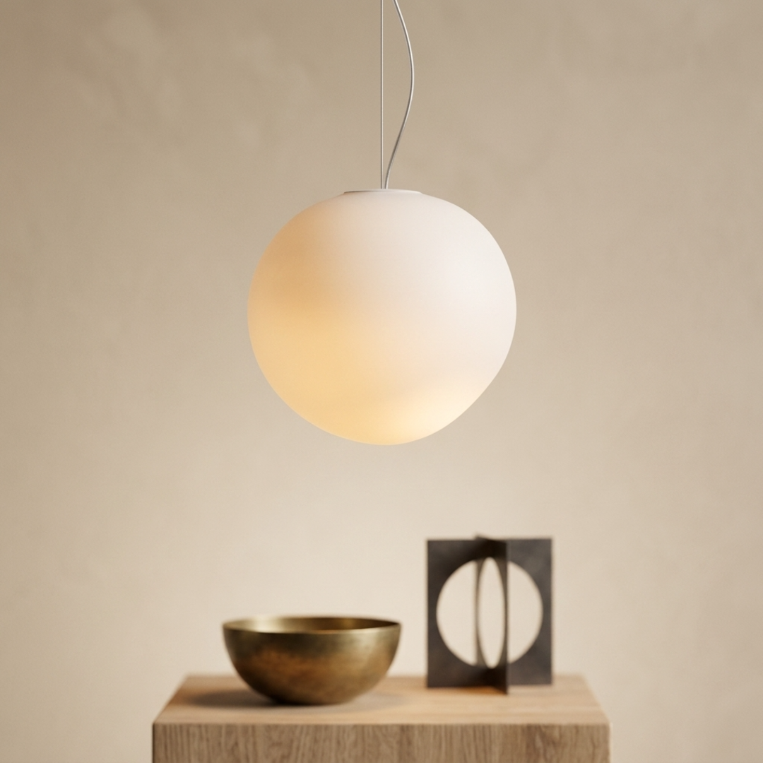 Keldvik — Glowform Pendant Light, Satin Hand-Blown Glass — Warm Neutral Studio, square 2
