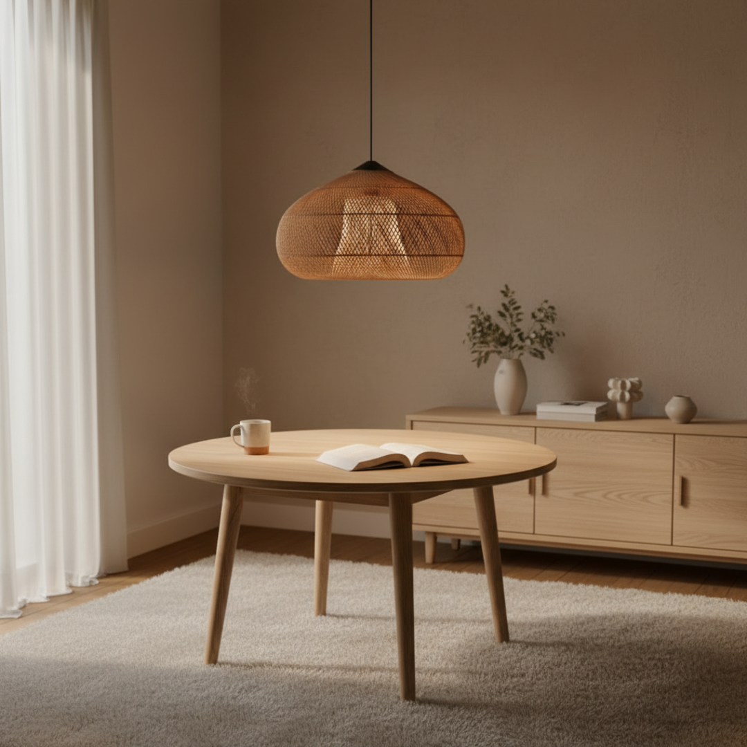 Keldvik — WovenGlow Ceiling Lamp, Handcrafted Wisteria Rattan — Luxury Interior, square 1