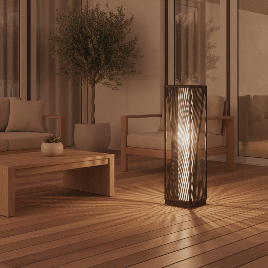 Keldvik — TerraGlow Outdoor Lamp, Weather-Resistant Resin Wicker and Iron — Outdoor Patio, square 3