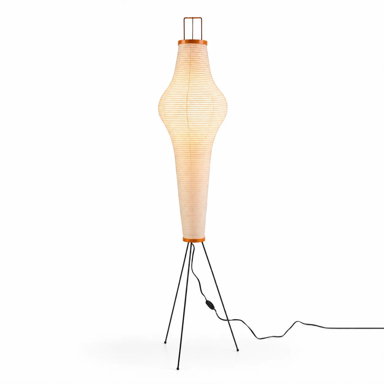 Duskbloom Floor Lamp, Mulberry Paper Shade on Metal Frame