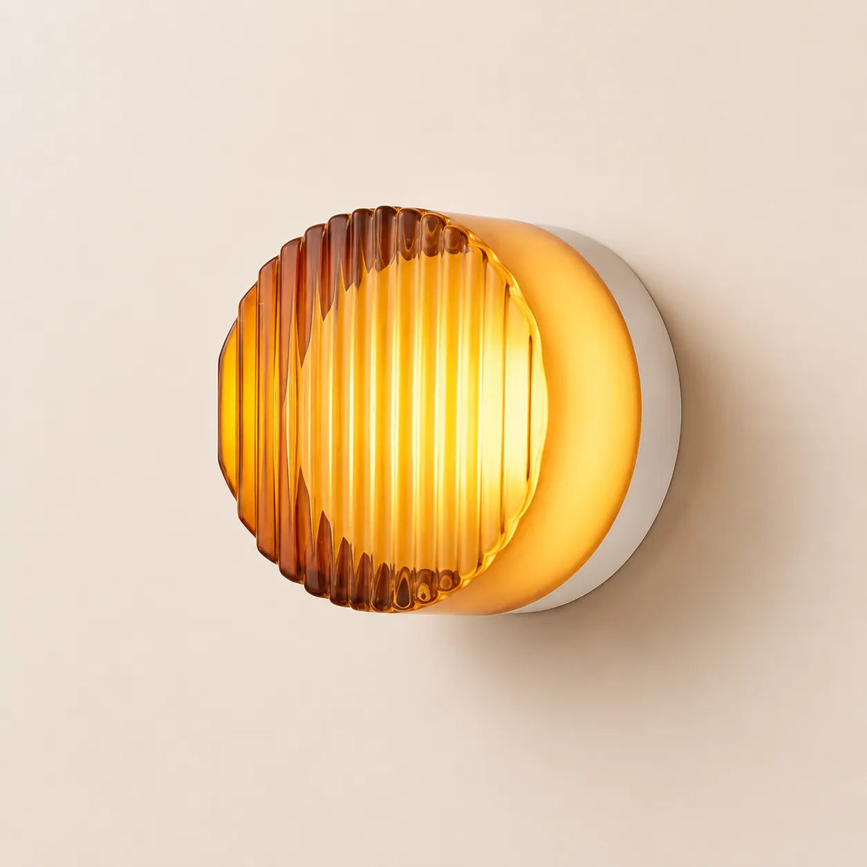 Ember Wall Lamp, Dimpled Smoked Grey Glass