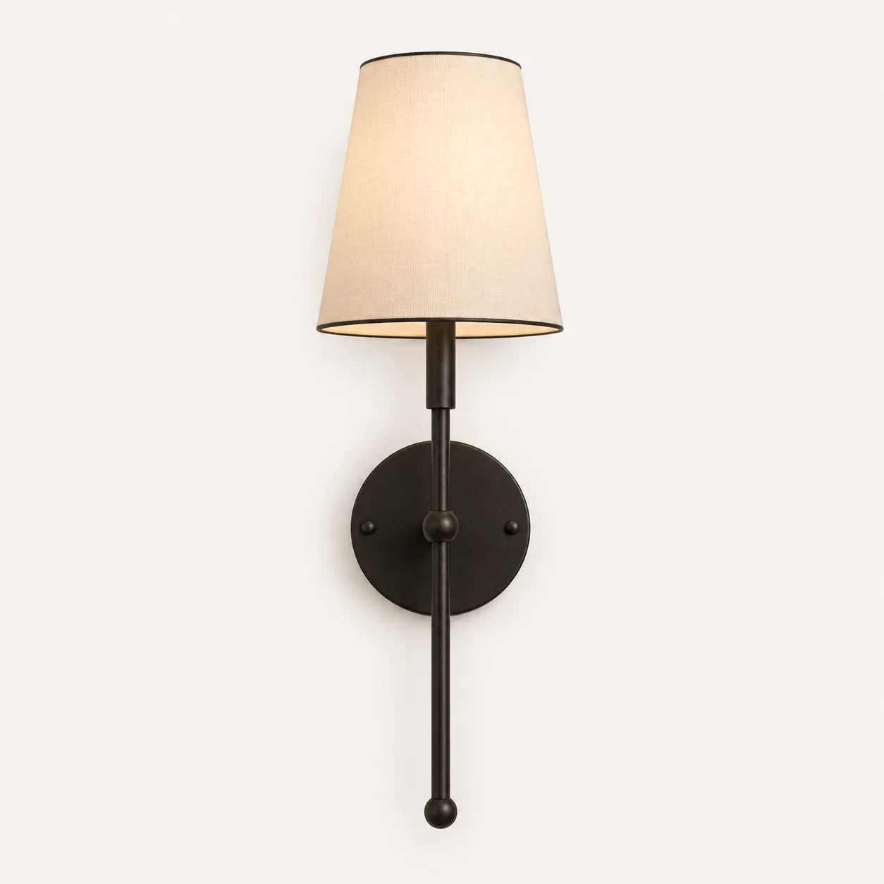 Emberhue Wall Sconce, Vintage Fabric with Metal Accents