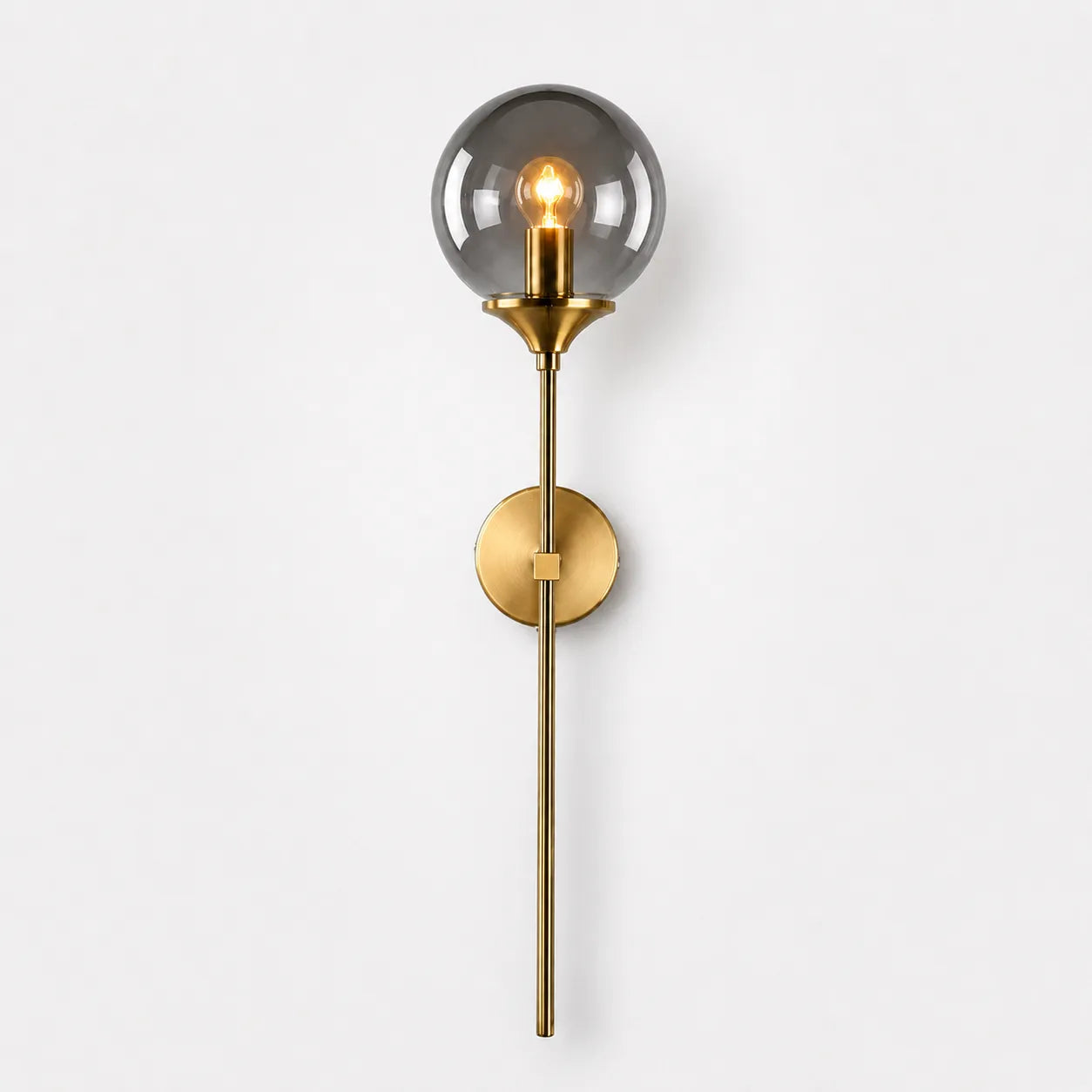 Globeveil Wall Lamp, Clear Glass with Iron Frame
