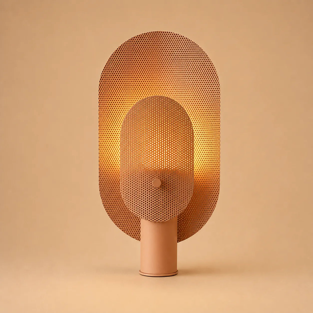 Gridhaven Table Lamp, Iron Mesh in Light Pink and Purple