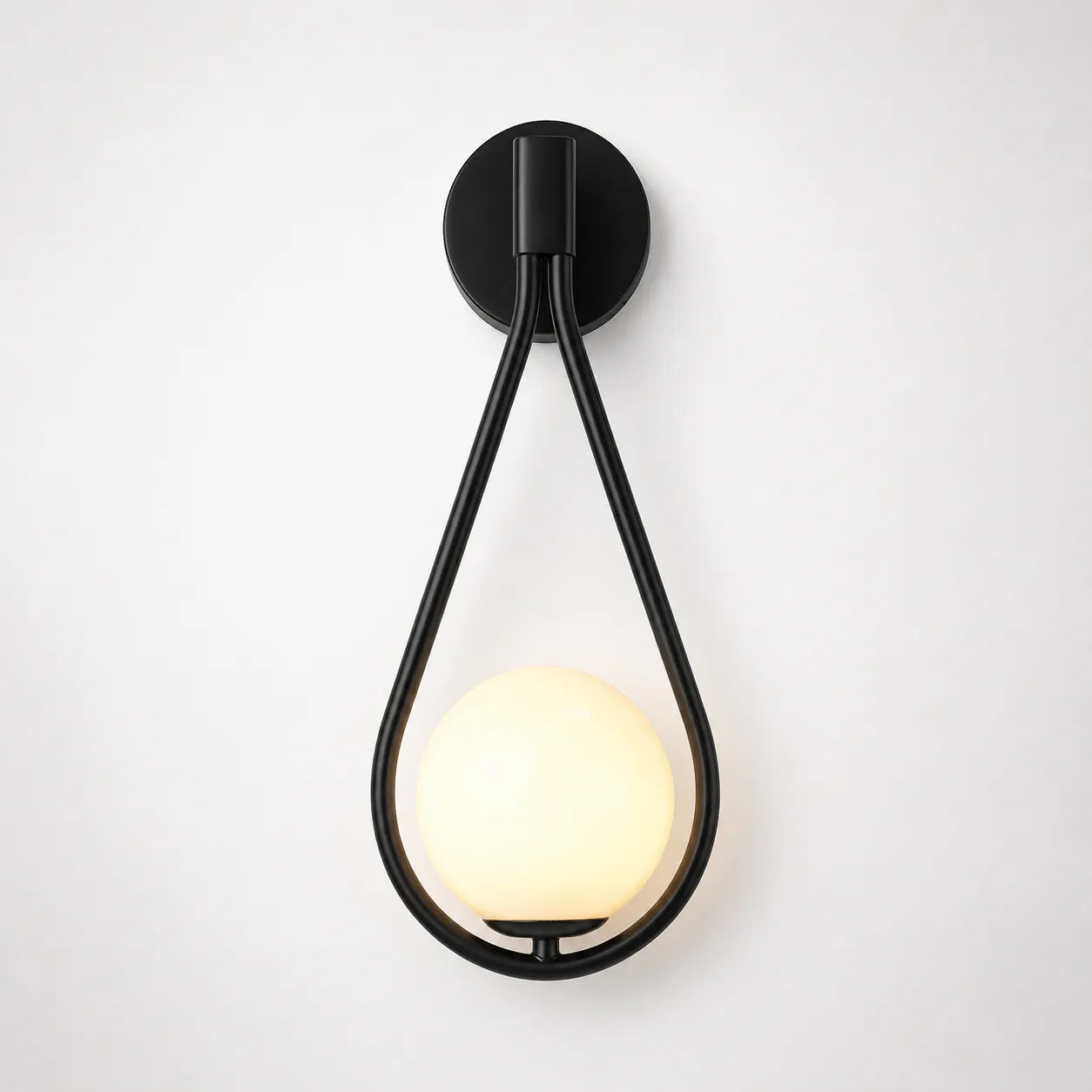 Lunaris Ceiling Lamp, Elegant Glass Globe on Metal Arm