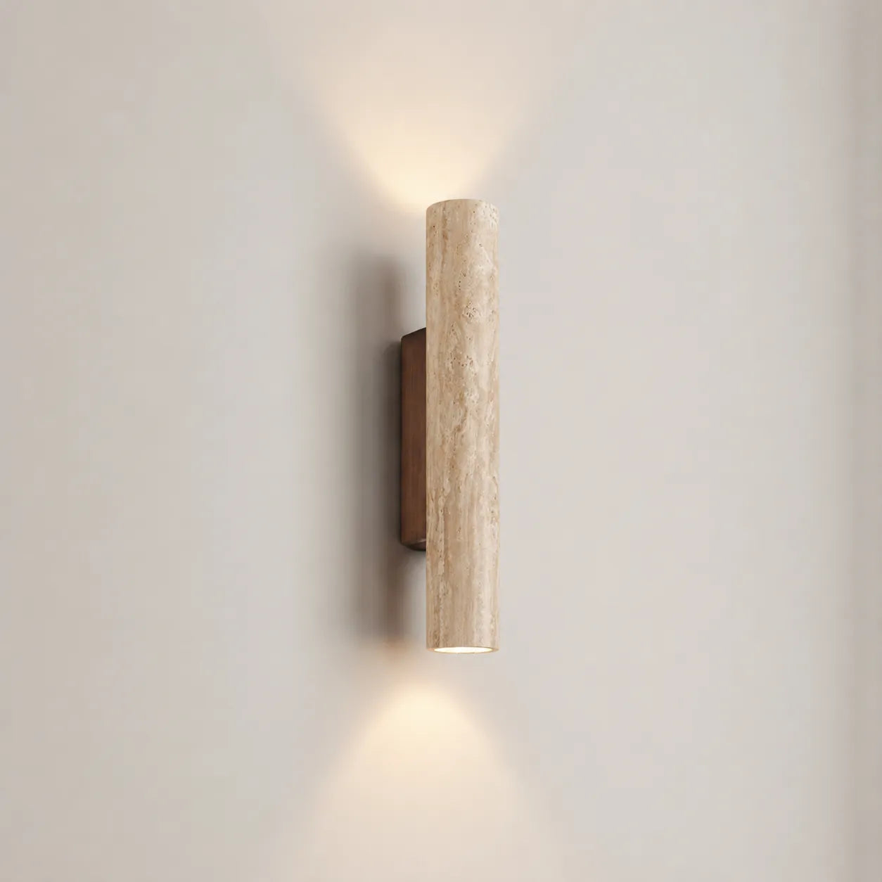 Wabi Wall Light, Hand-Carved Natural Travertine