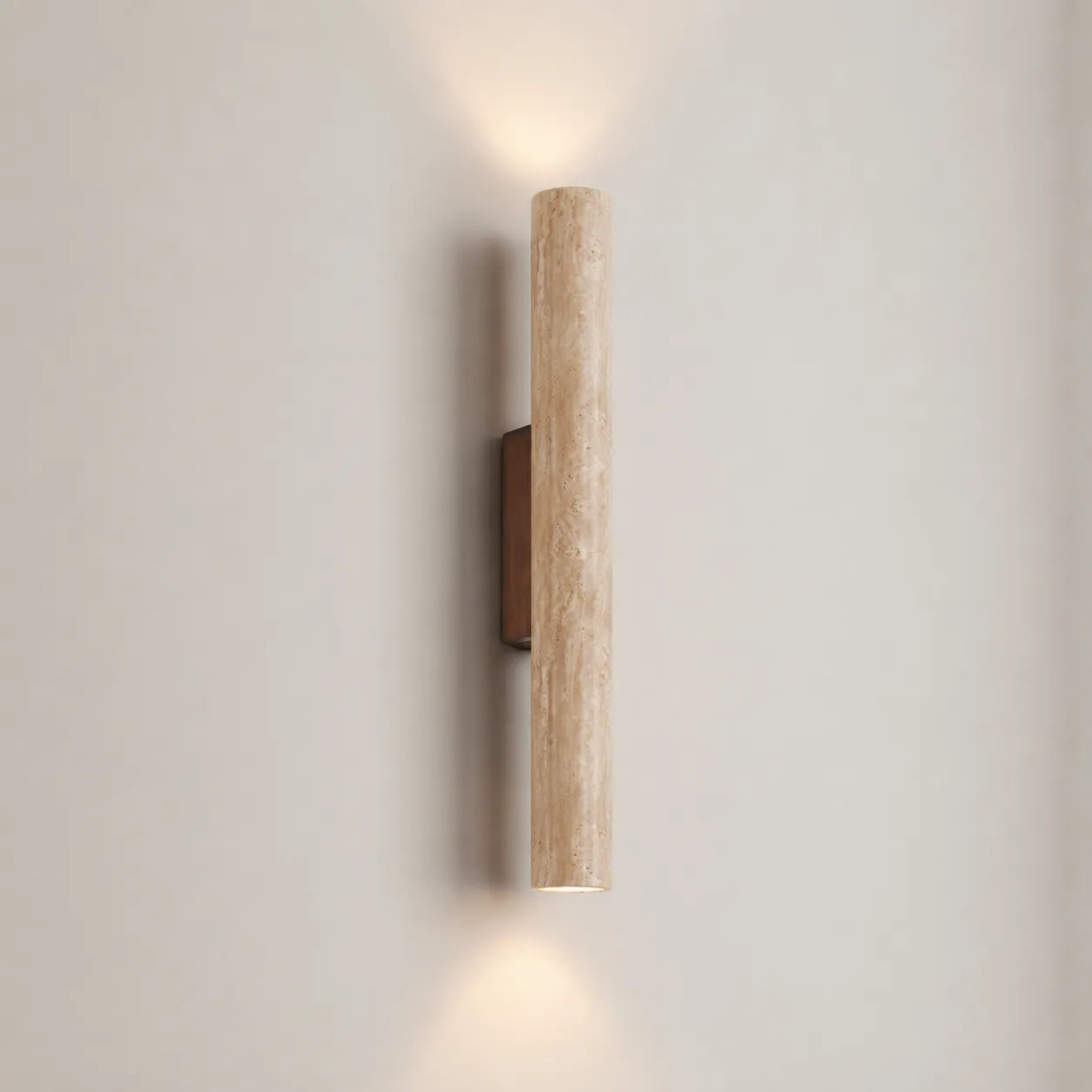 Wabi Wall Light, Hand-Carved Natural Travertine