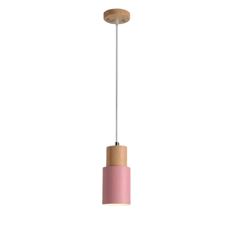 Woodhue Pendant Light, Natural Wood and Iron