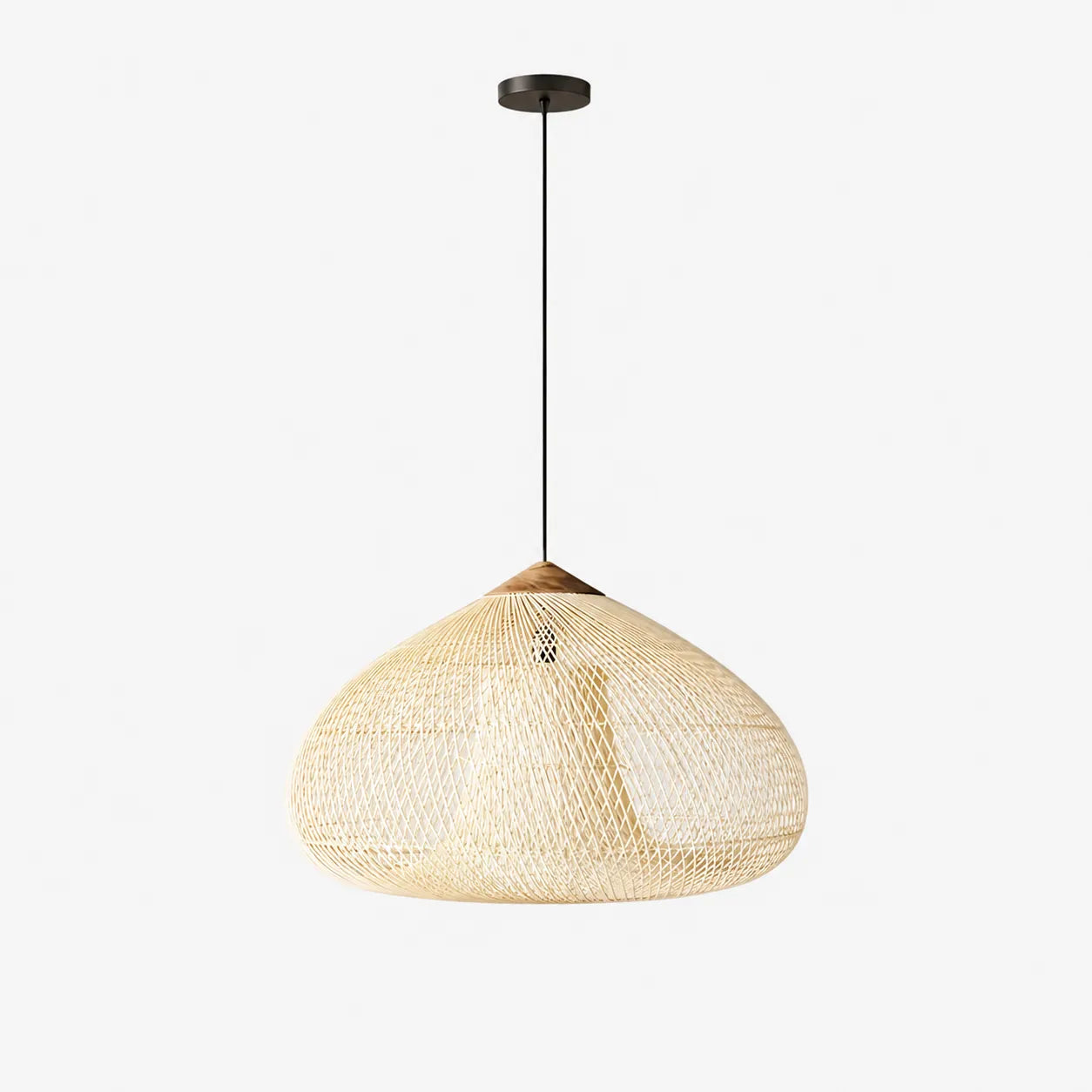 WovenGlow Ceiling Lamp, Handcrafted Wisteria Rattan