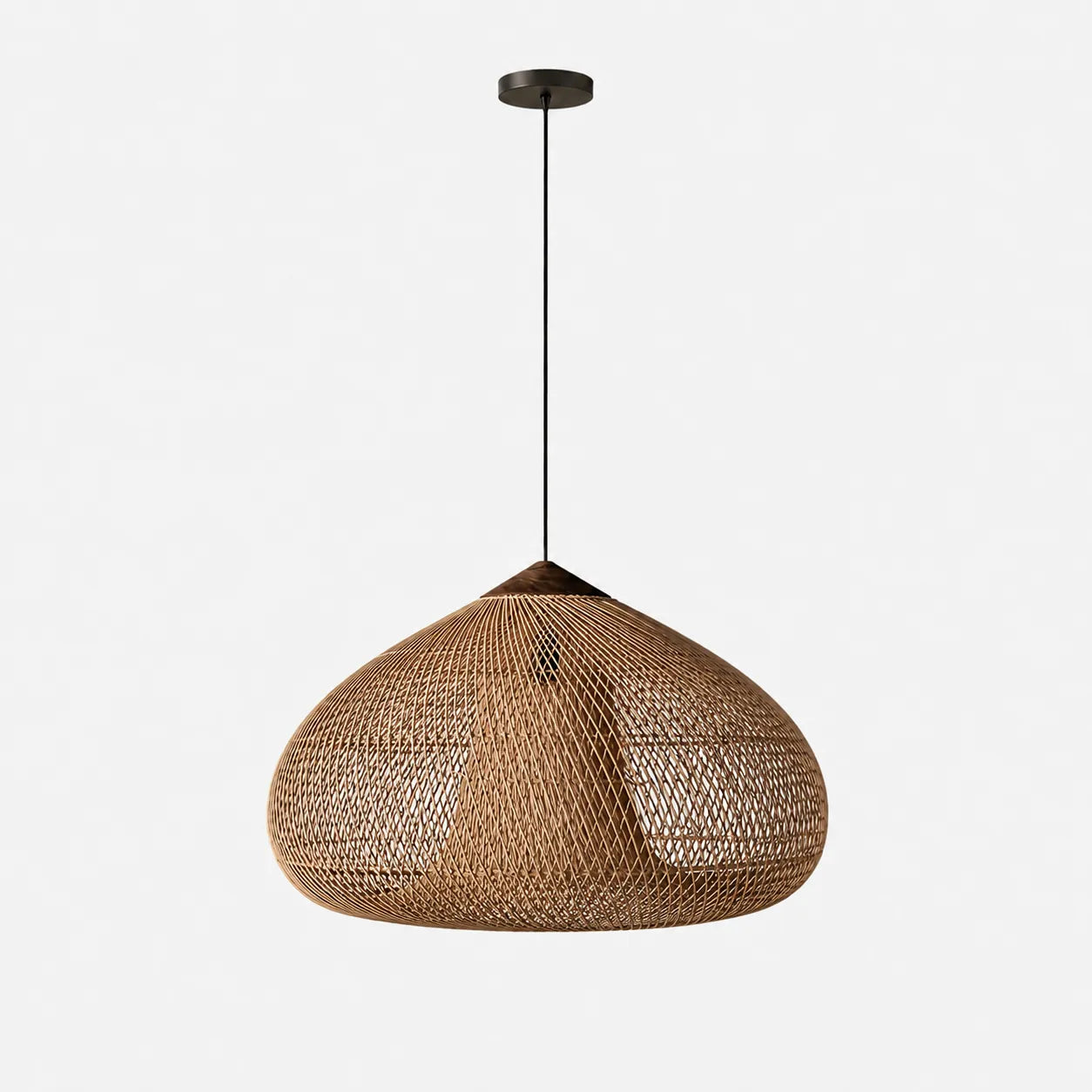 WovenGlow Ceiling Lamp, Handcrafted Wisteria Rattan