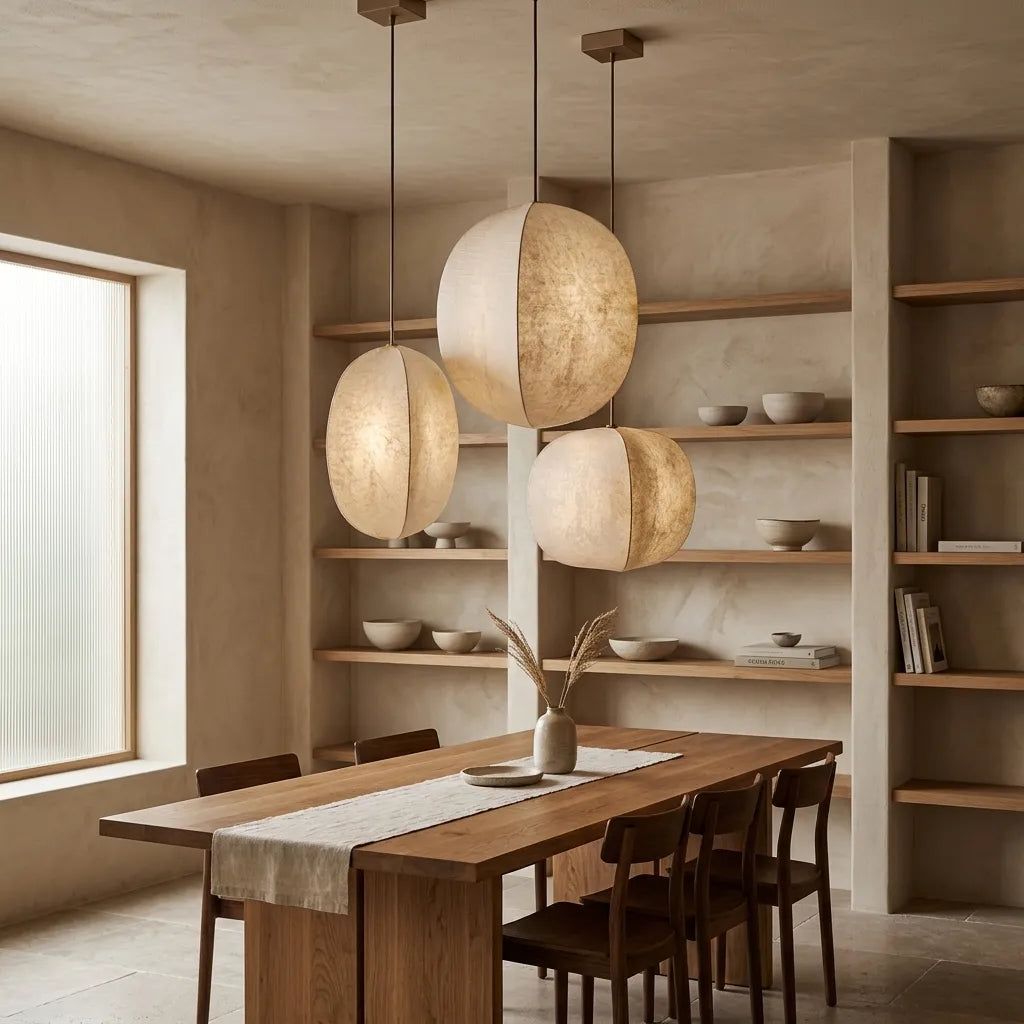 Mistlantern Pendant Light, Soft Imitation Silk Shade