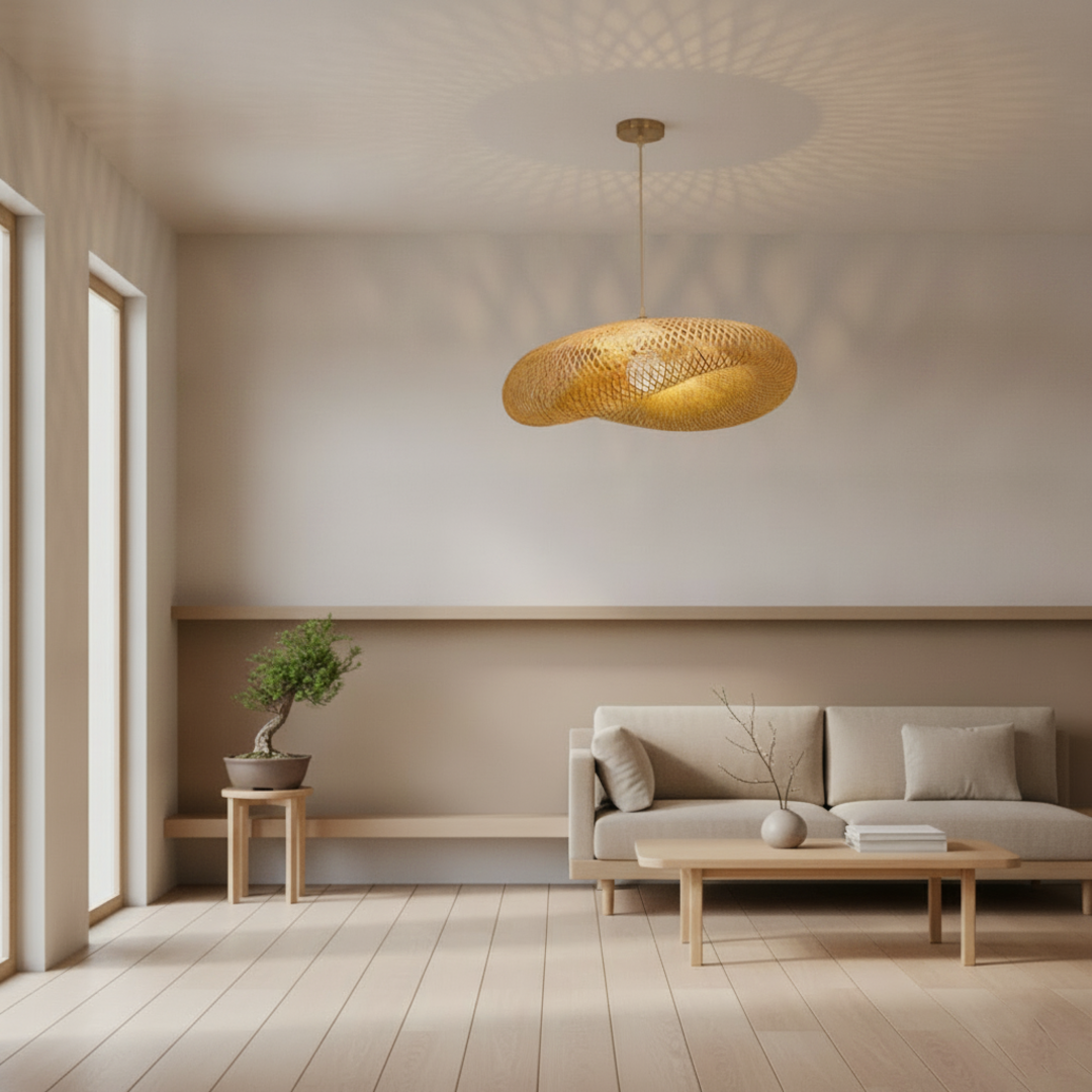 Keldvik — BambooHaven Pendant Light, Handwoven Natural Bamboo — Soft Natural Light, square 1