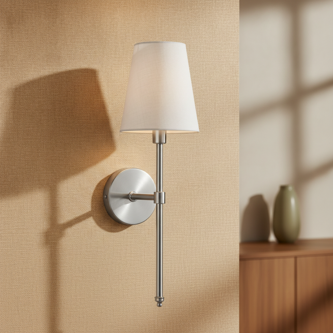 Keldvik — Emberhue Wall Sconce, Vintage Fabric with Metal Accents — Luxury Interior, square 3