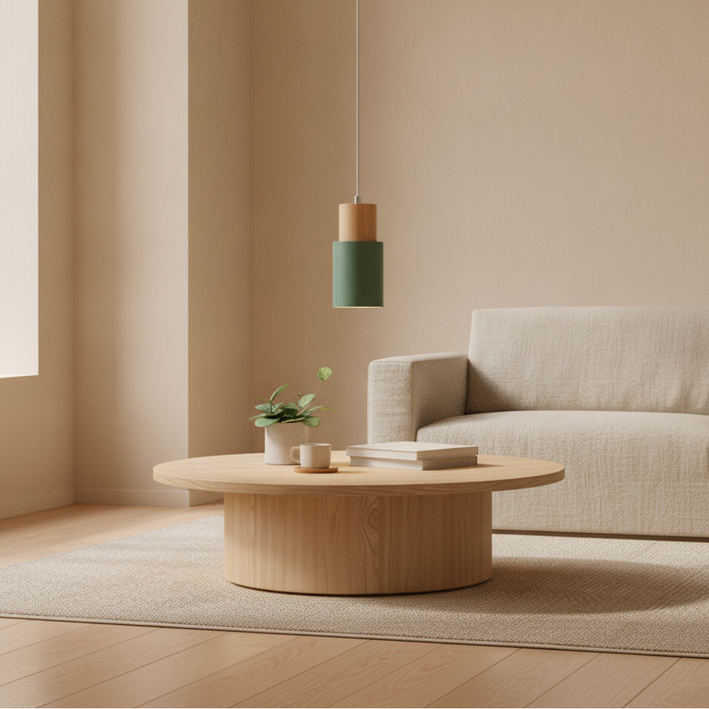 Keldvik — Woodhue Pendant Light, Natural Wood and Iron — Nordic Japandi Living Room, square 3