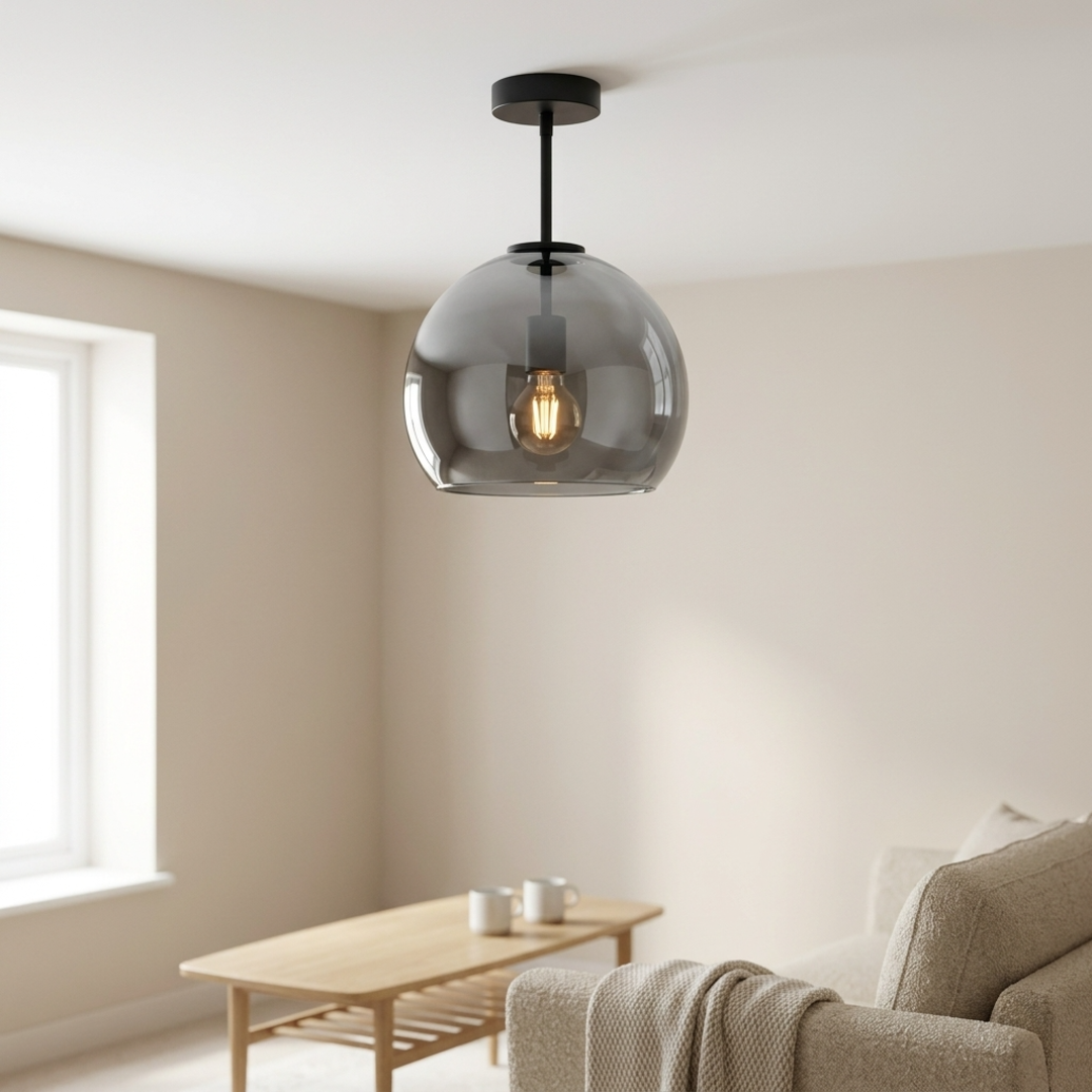 Keldvik — Glasthra Ceiling Light, Tinted Glass Shade — Modern Home Interior, square 3