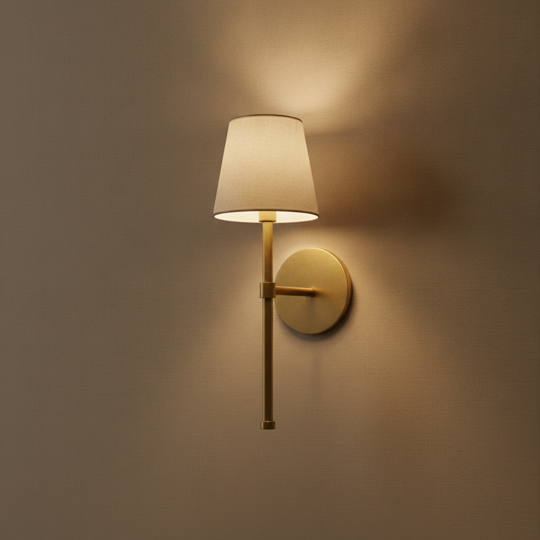 Keldvik — Emberhue Wall Sconce, Vintage Fabric with Metal Accents — Premium Catalog Look, square 2