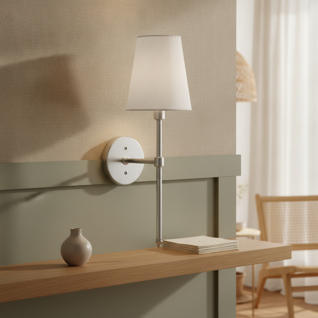 Keldvik — Emberhue Wall Sconce, Vintage Fabric with Metal Accents — Luxury Interior, square 2