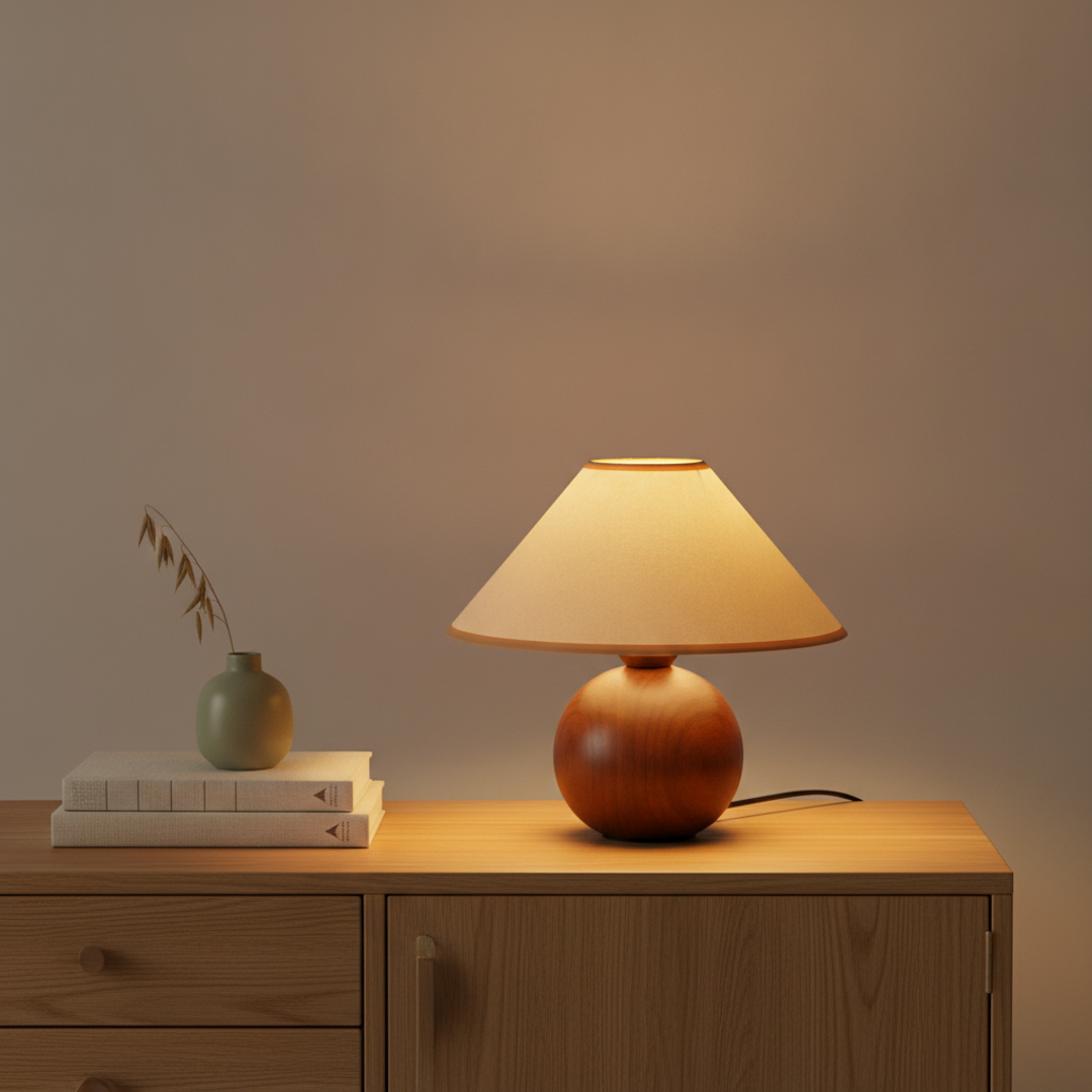Keldvik — Timberglow Table Lamp, Rich Walnut Finished Wood — Premium Catalog Look, square 3