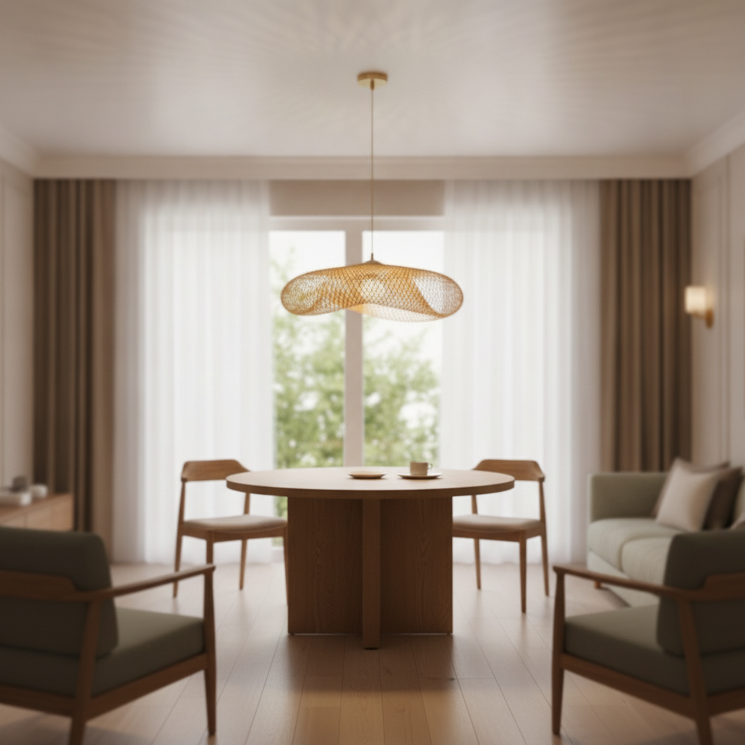 Keldvik — BambooHaven Pendant Light, Handwoven Natural Bamboo — Modern Home Interior, square 1