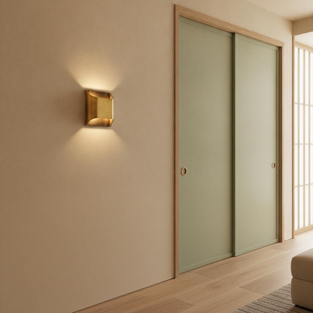 Keldvik — Glowdome Wall Lamp, Hand-Finished Solid Brass — Wall Sconce in Warm Hallway, square 4