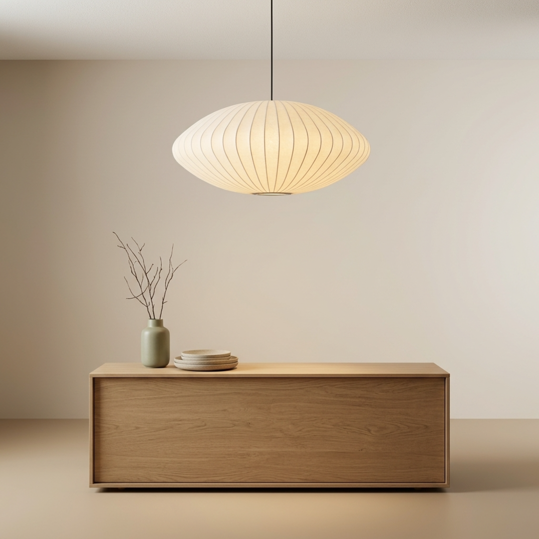 Keldvik — Silkhaven Pendant Light, Handcrafted Silk Shade — Premium Catalog Look, square 1