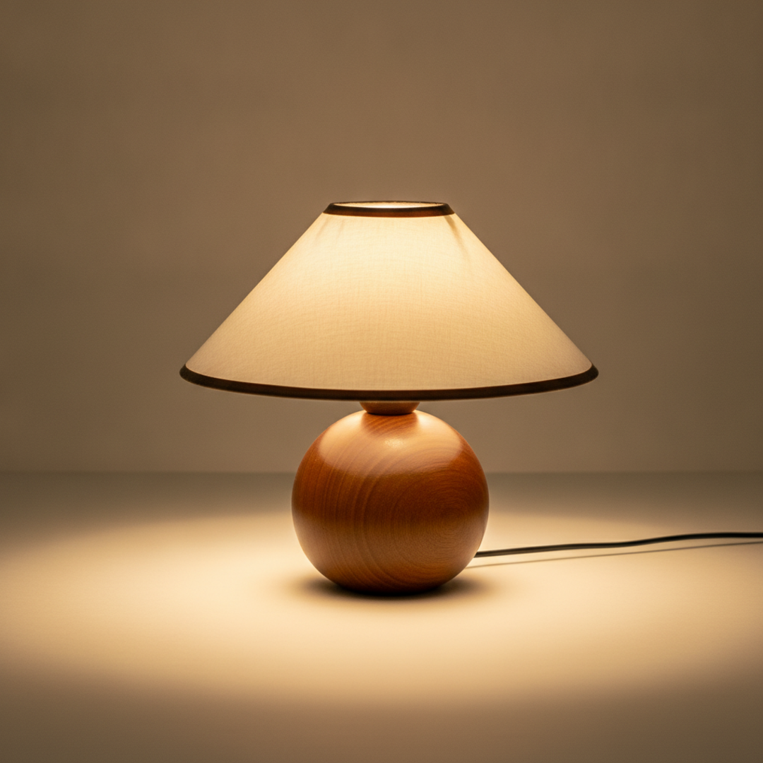 Keldvik — Timberglow Table Lamp, Rich Walnut Finished Wood — Premium Catalog Look, square 1