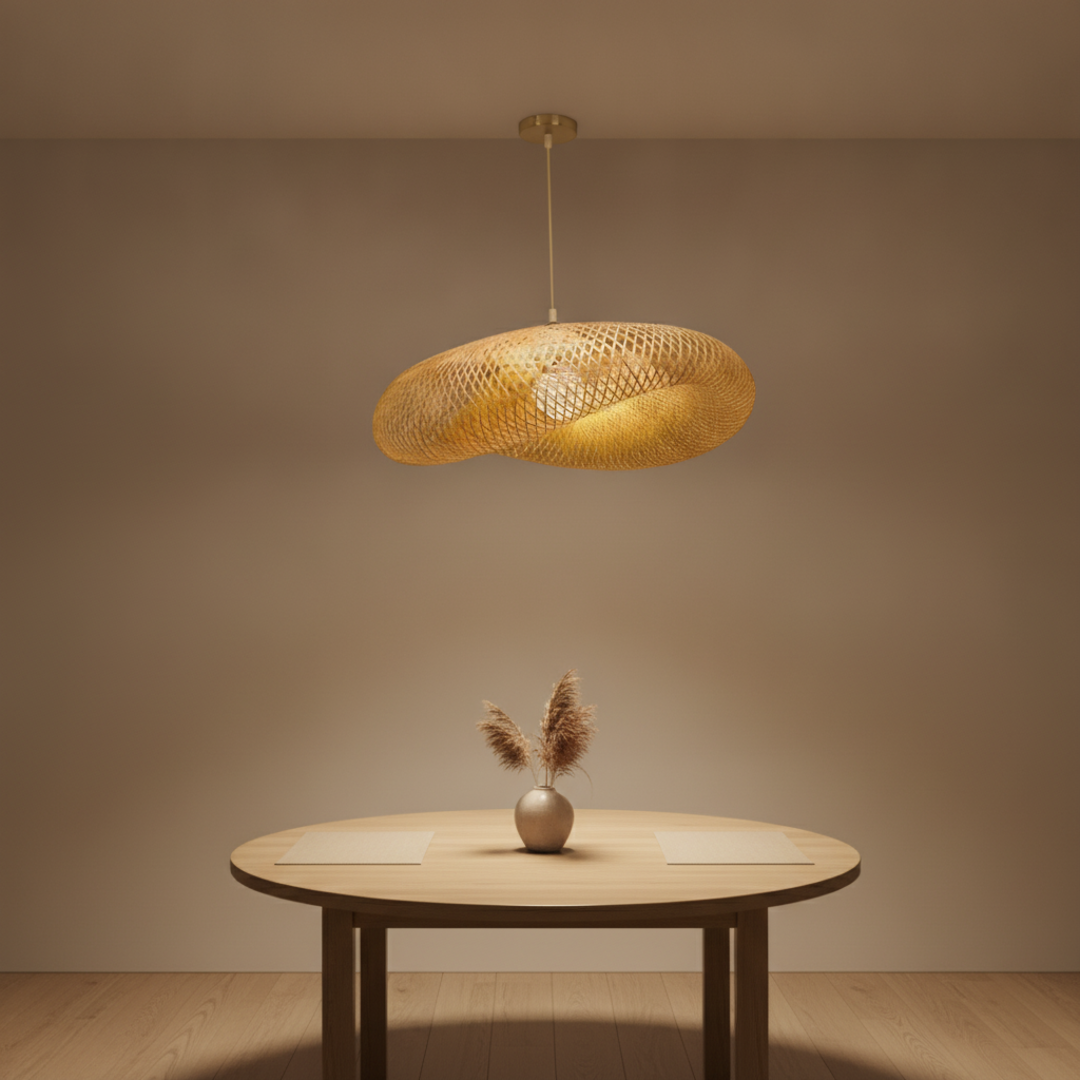 Keldvik — BambooHaven Pendant Light, Handwoven Natural Bamboo — Premium Catalog Look, square 1