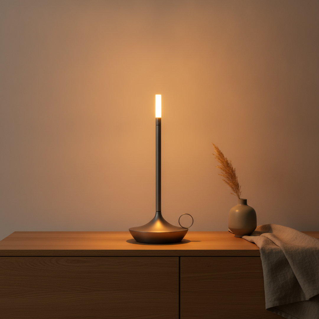 Keldvik — Svelte Table Lamp, Brushed Aluminium Finish — Premium Catalog Look, square 2
