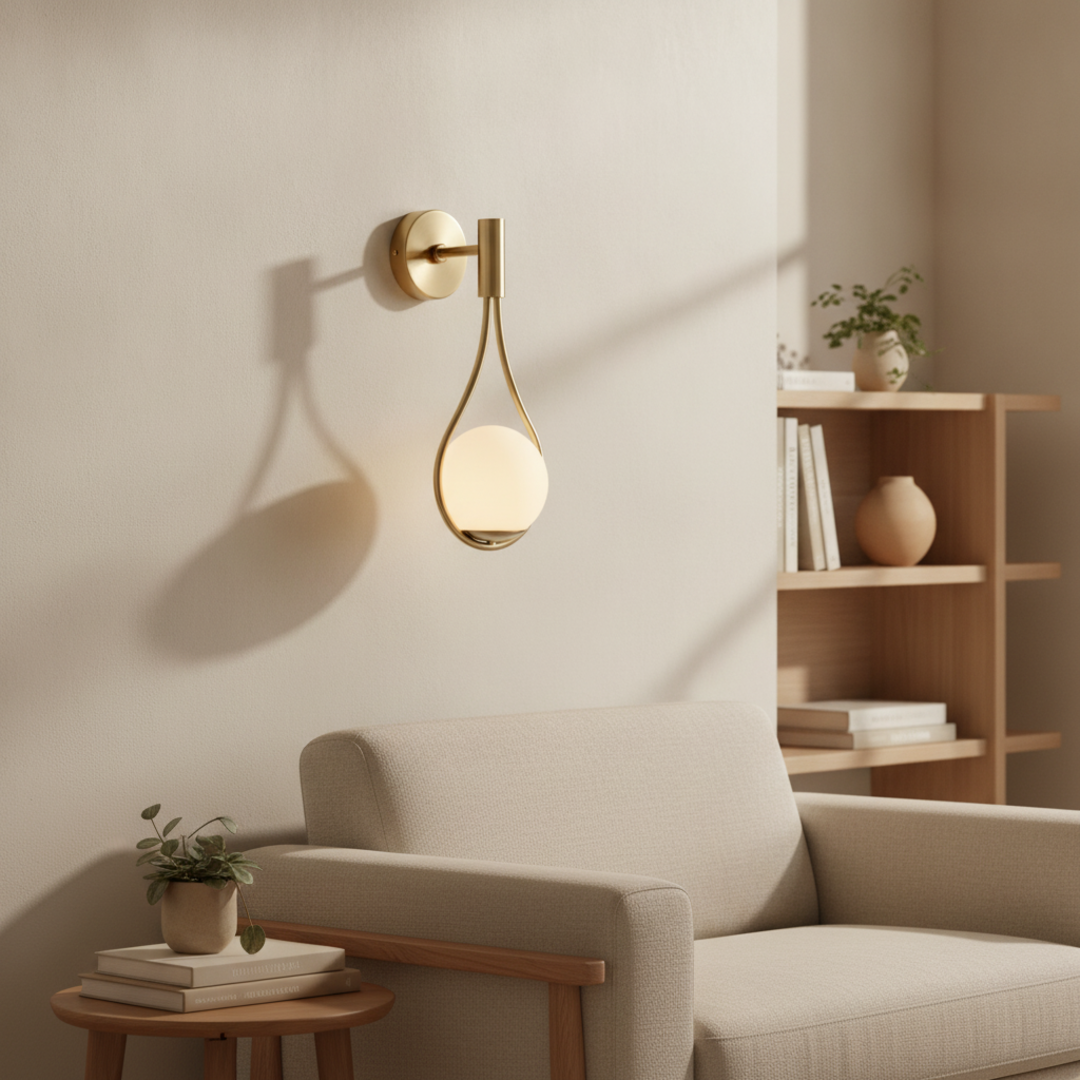 Keldvik — Lunaris Ceiling Lamp, Elegant Glass Globe on Metal Arm — Modern Home Interior, square 2
